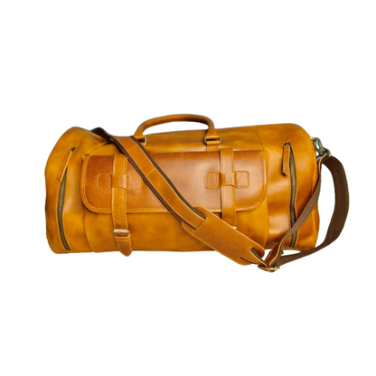 Tan Leather Duffel Bag