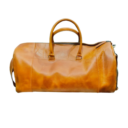 Tan Leather Duffel Bag